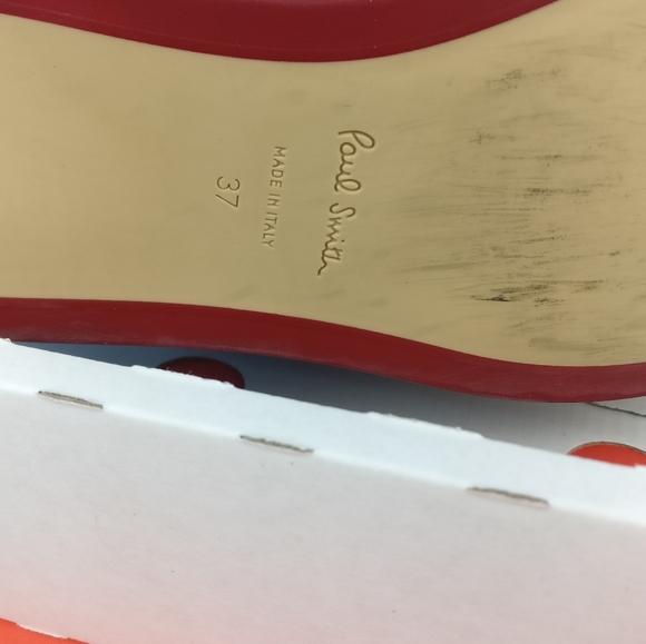 780cad Paul Smith AFTON Cherry Red Leather Brogue Oxford Women us7 Made in Italy - Picture 9 of 13